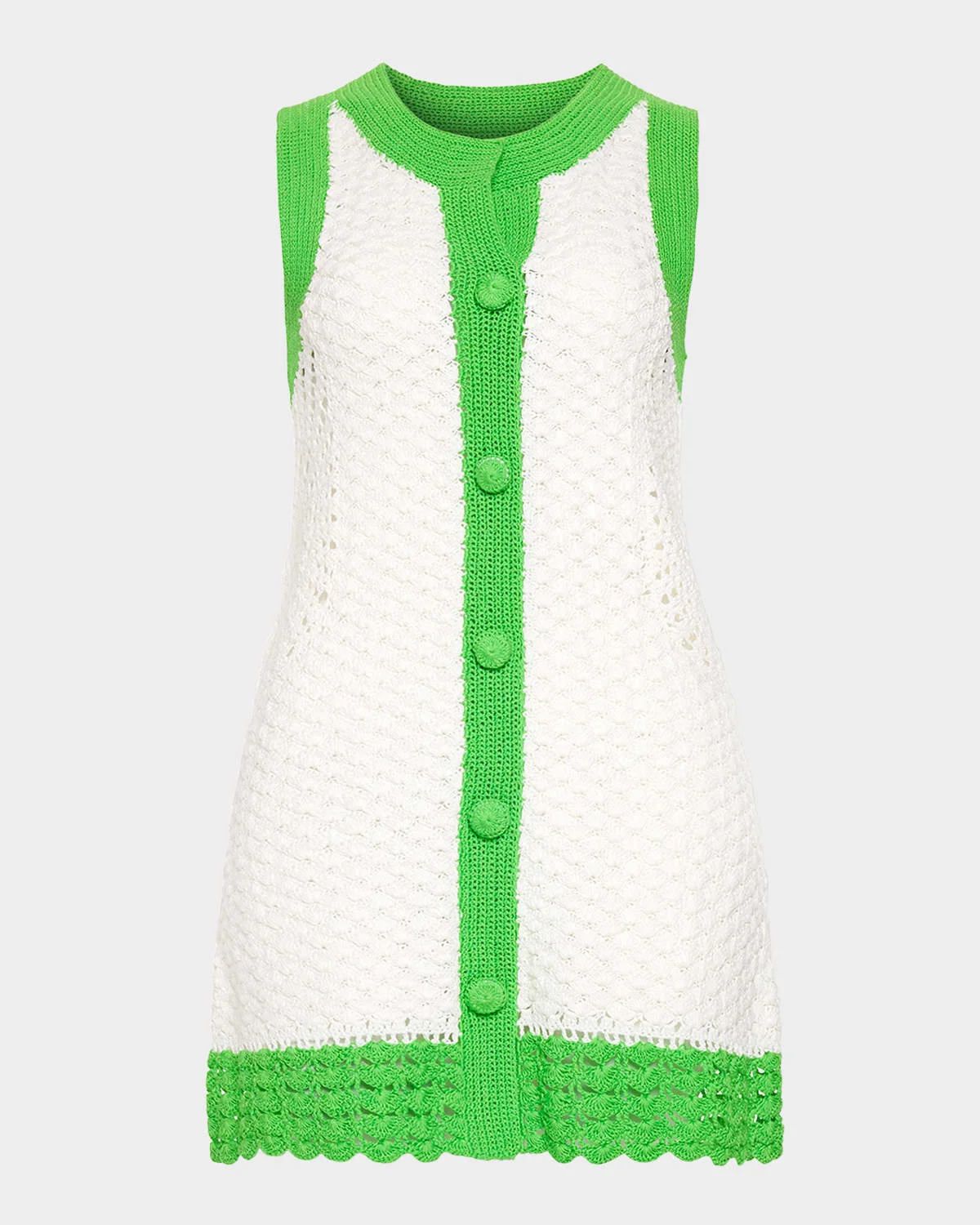 Chelsea Crochet Button-Front Mini Dress - 1
