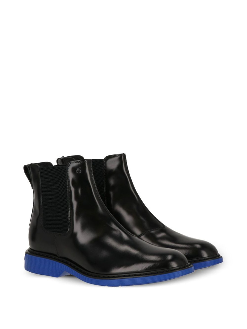 HOGAN elastic-panel leather chelsea boots outlook
