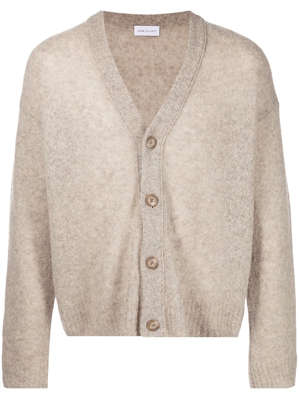 fine knit V-neck cardigan - 1