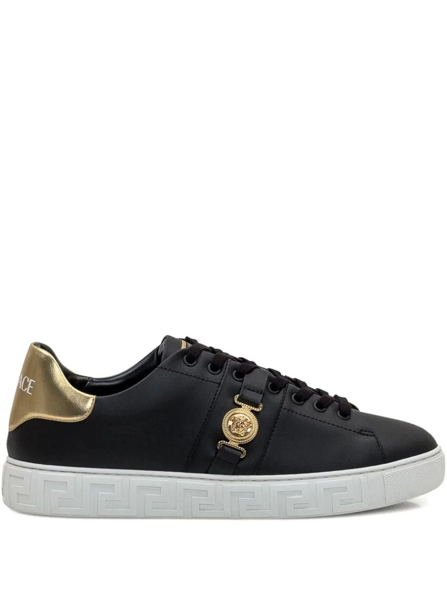 Versace Black Sneakers With Gold Detail - 1