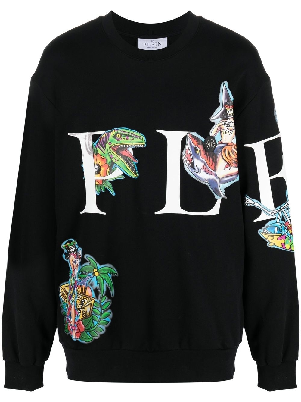 logo-print crew neck sweatshirt - 1