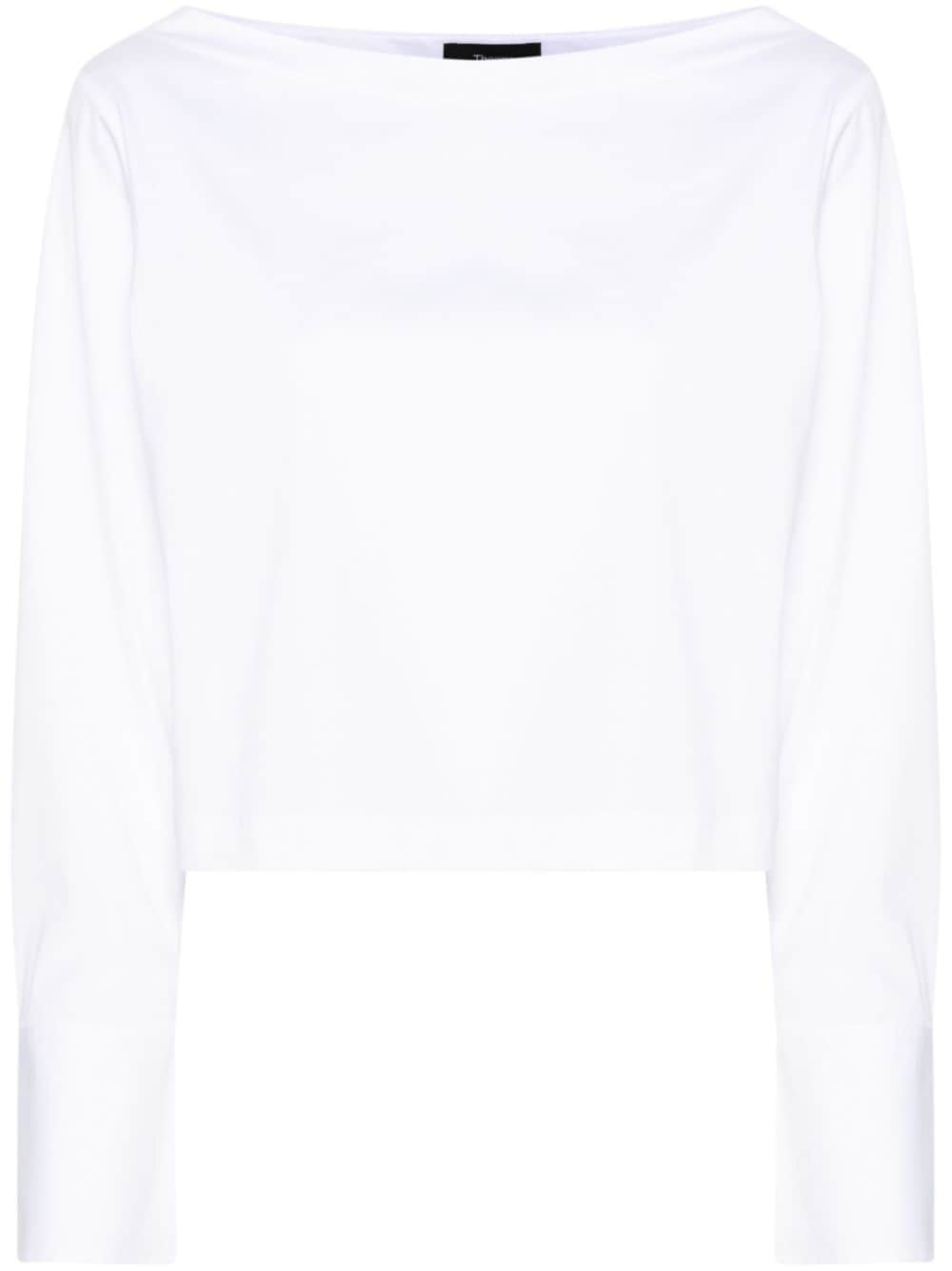 boat-neck poplin blouse - 1