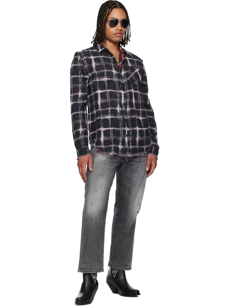Black Shredded Seam Reversible Shirt 5