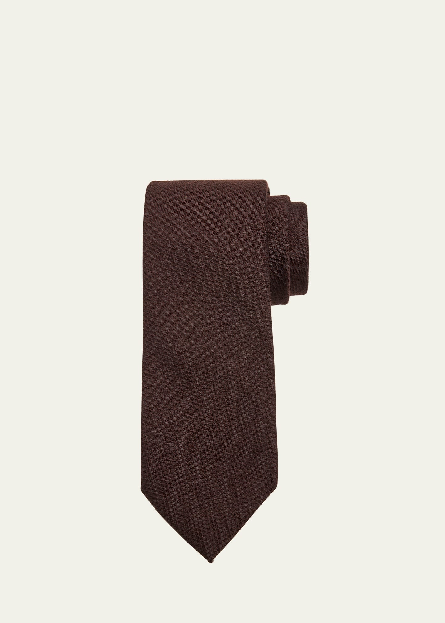 Men's Solid Silk Jacquard Tie - 1