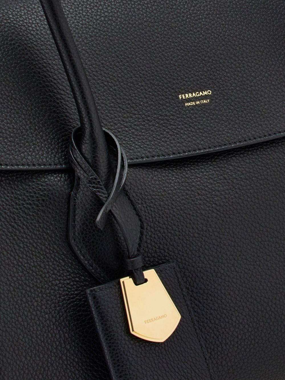 large logo-plaque leather tote bag - 4
