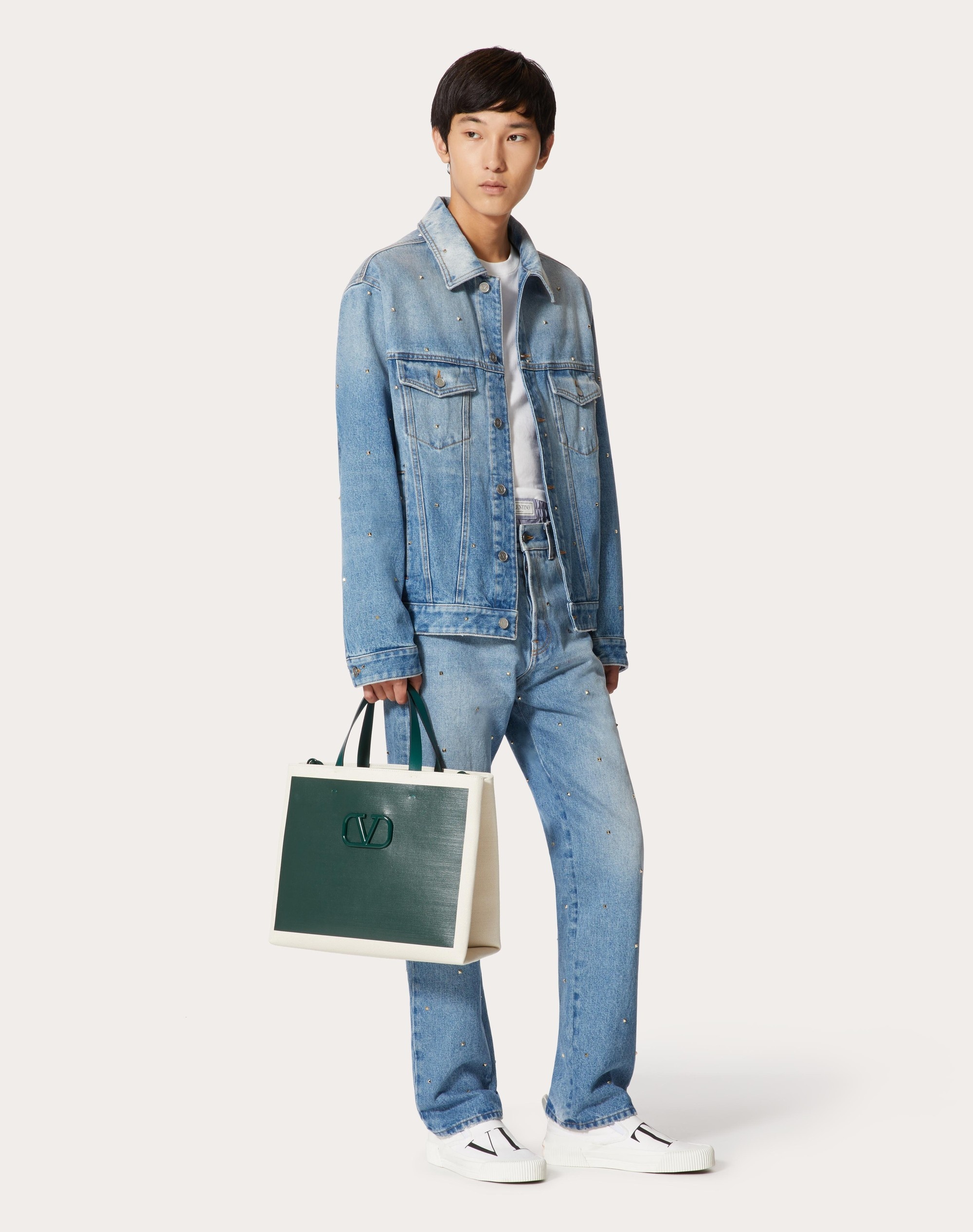VLOGO SIGNATURE CANVAS SHOPPING BAG - 2