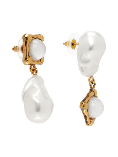 Erdem Gold Pearl & Stone Drop Earrings outlook