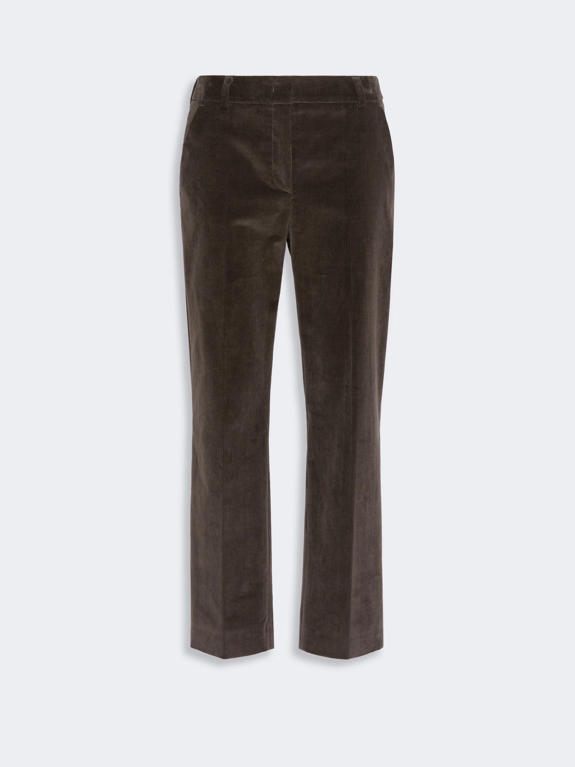 MARRUCA Cotton velvet cropped trousers - DARK BROWN - 1