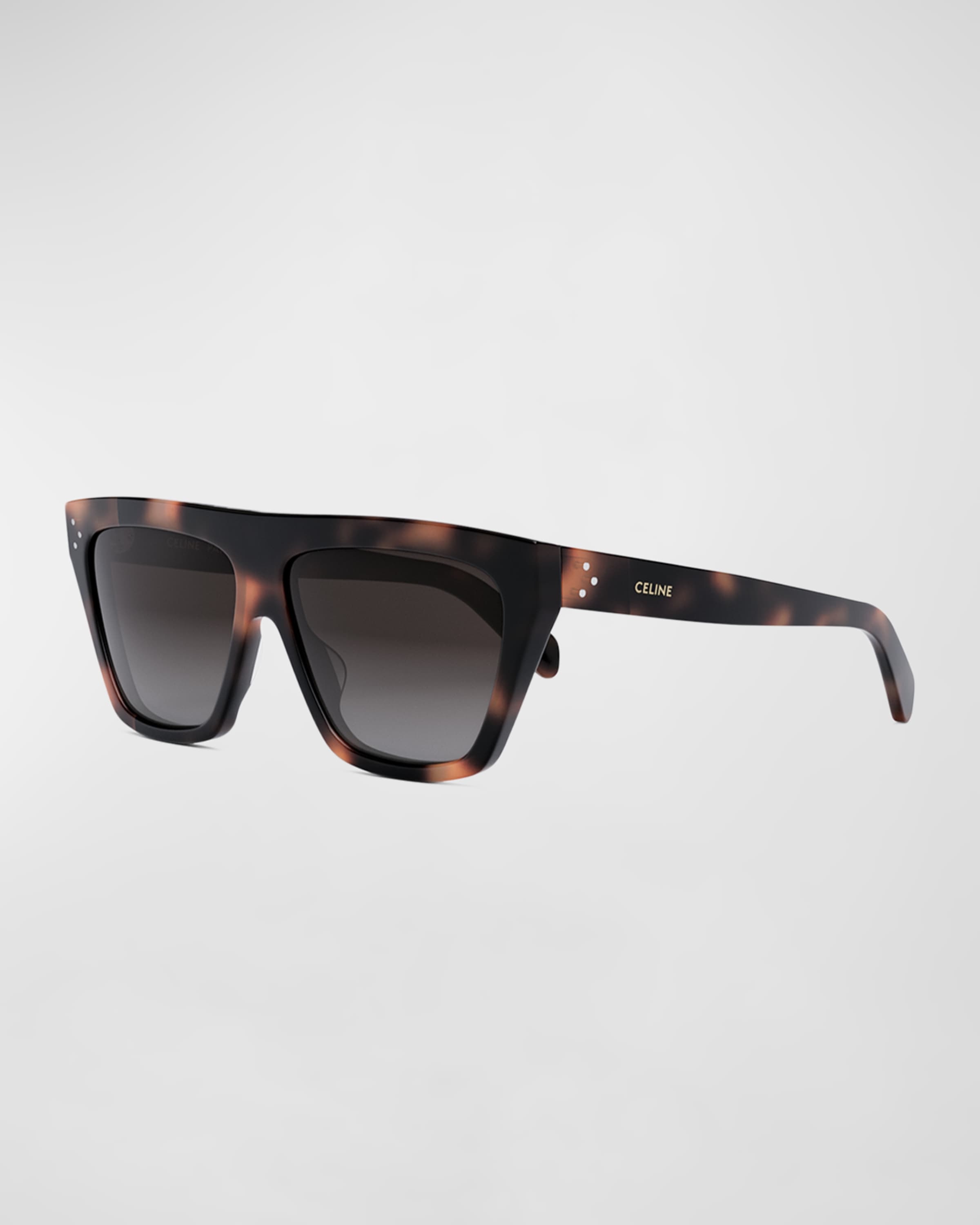 Logo Flat-Top Square Acetate Sunglasses - 1