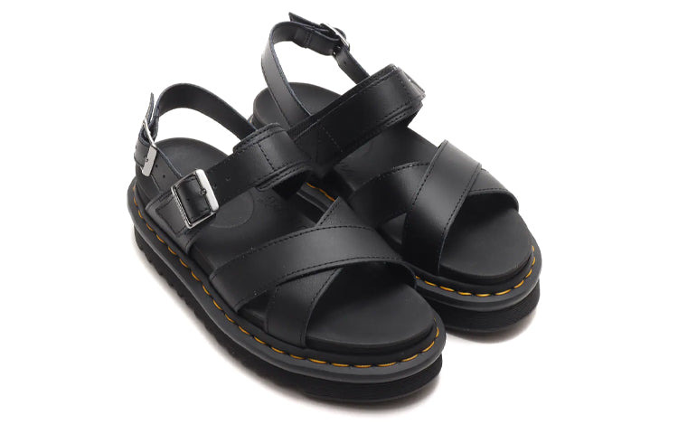 (WMNS) Dr.Martens Voss II Leather Strap Sandals 'Black' 26799001 - 3