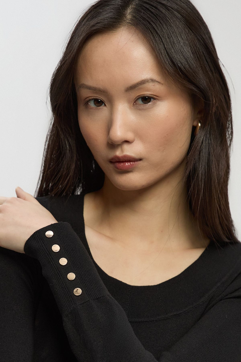 KAREN MILLEN Viscose Blend Long Sleeve Scoop Neck Knitted Top outlook