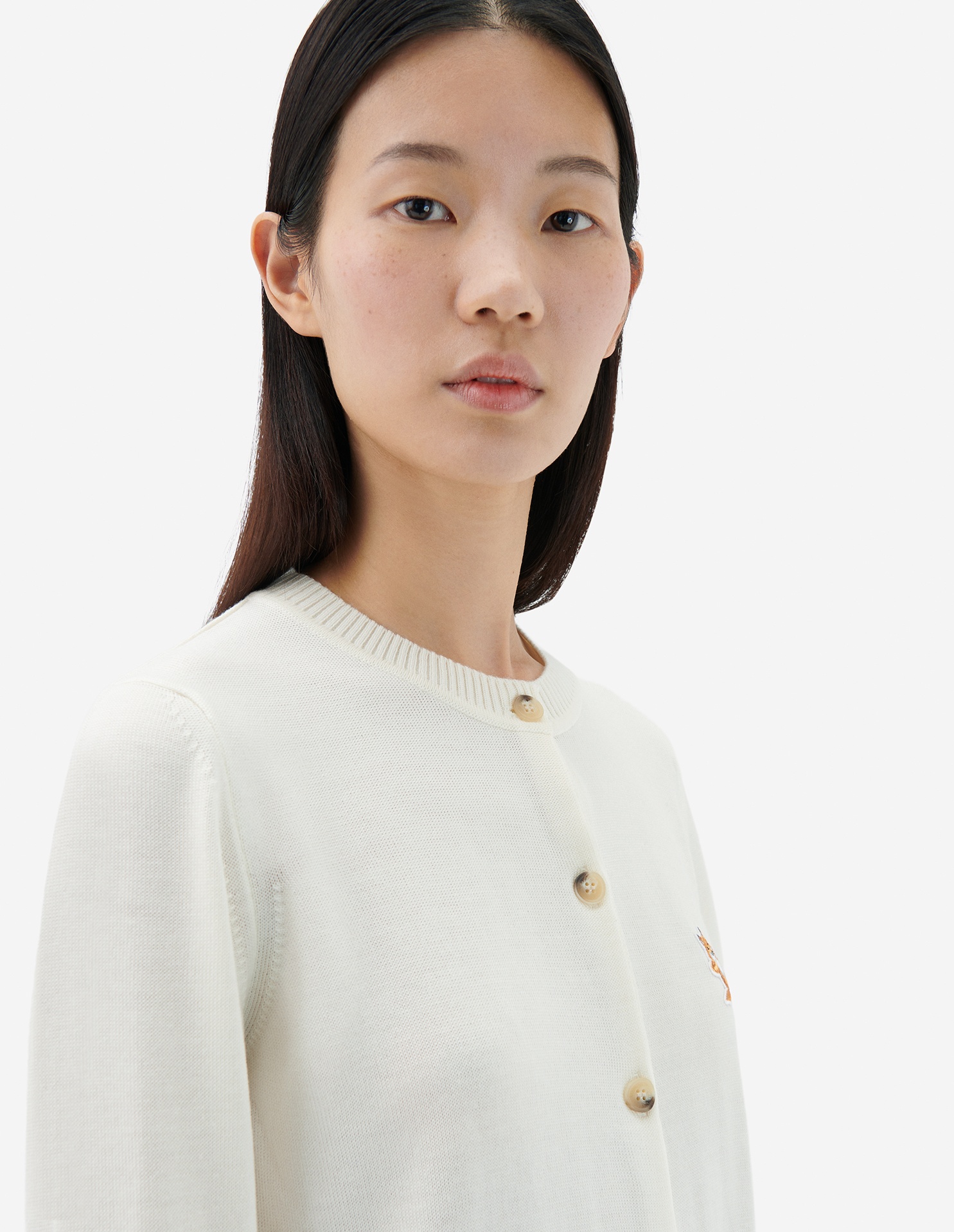 CHILLAX FOX PATCH ADJUSTED R-NECK CARDIGAN - 6