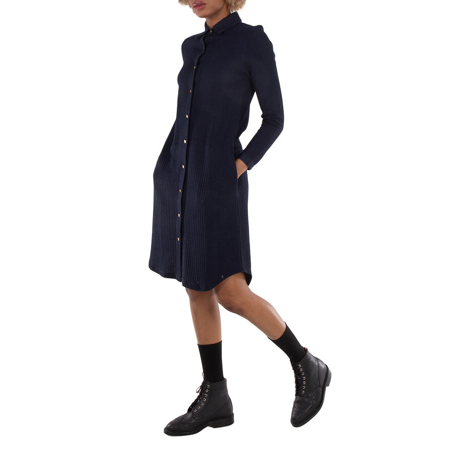 Thom Browne Cotton Tuck Rib Shirtdress - 2