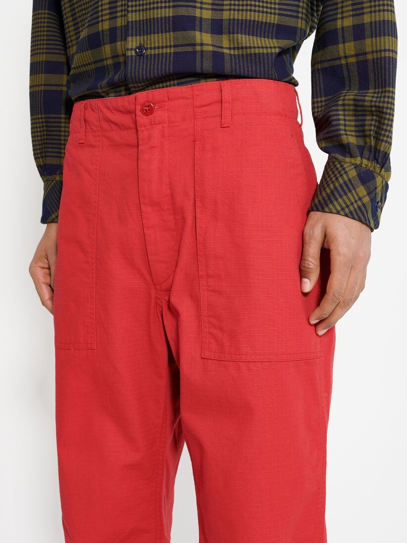 ENGINEERED GARMENTS FATIGUE PANT RED COTTON RIPSTOP - 5