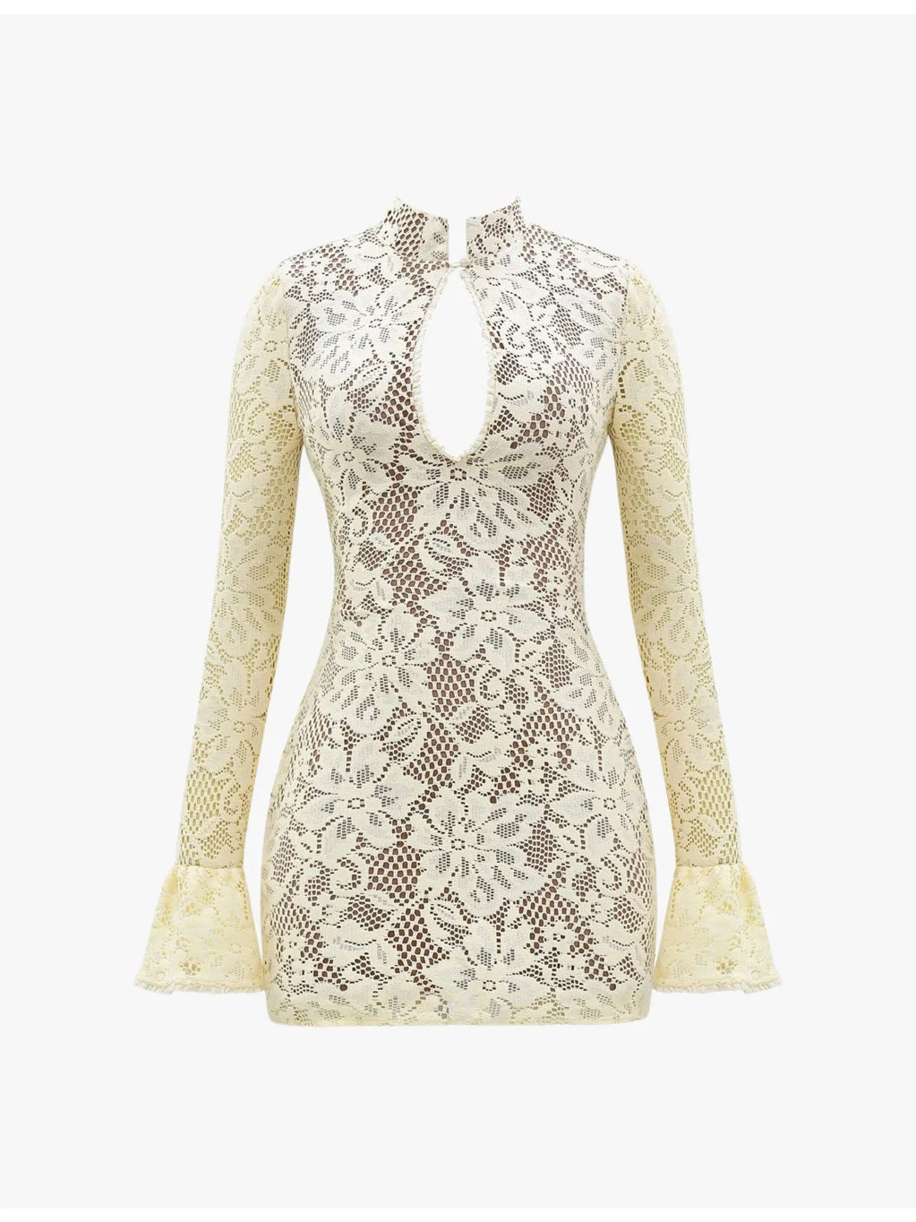 Brianna cut-out keyhole lace mini dress - 1