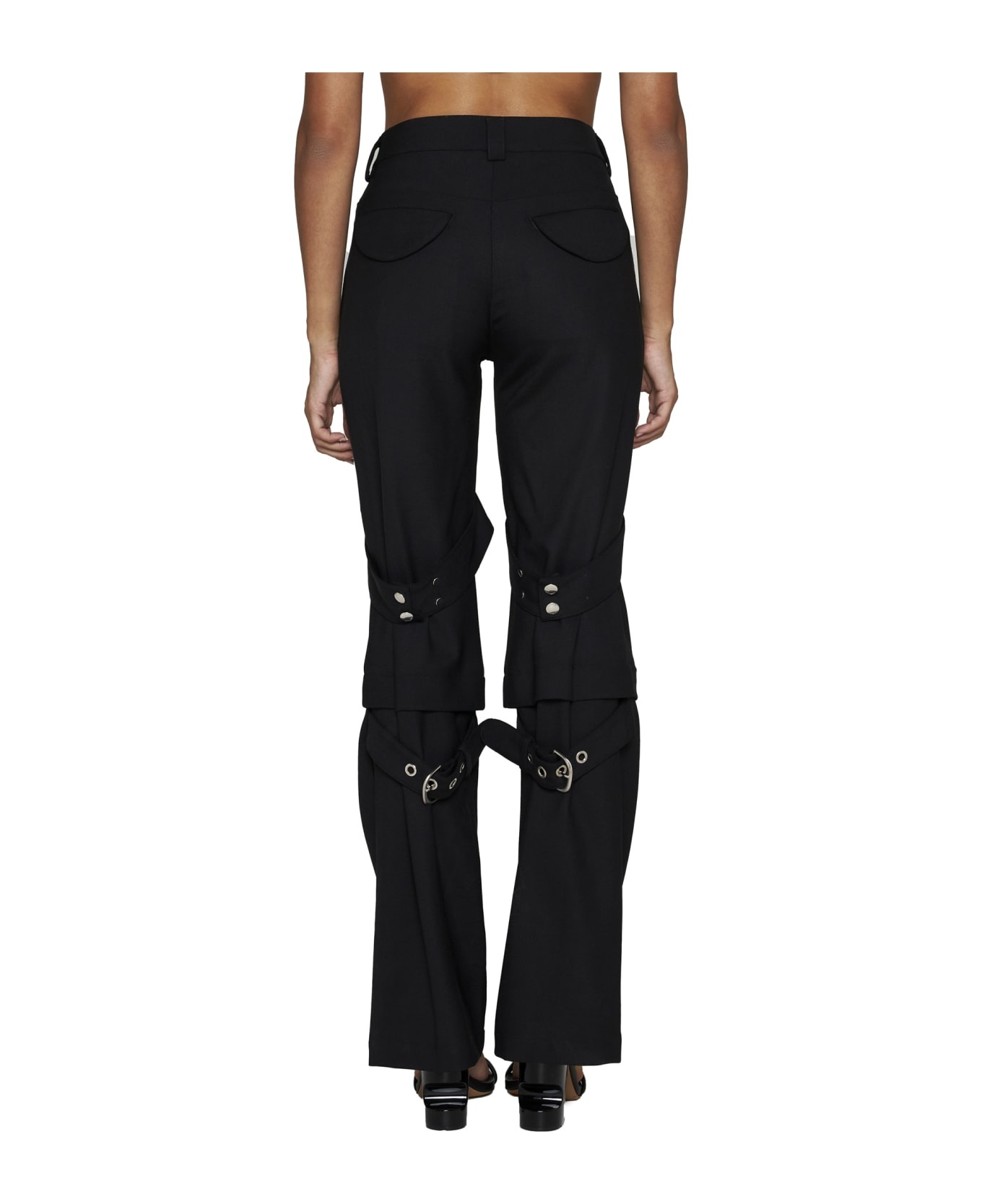 Wool Blend Cargo Zip Trousers - 4