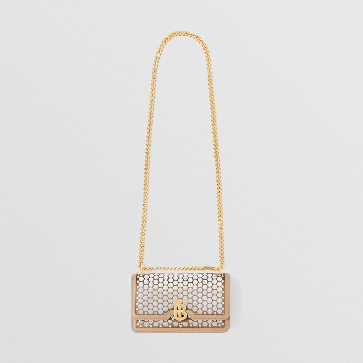 Mini Paillette-embellished Silk Chain TB Bag - 4