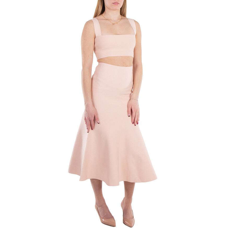 Victoria Beckham Peach Cropped Bandeau Top - 4