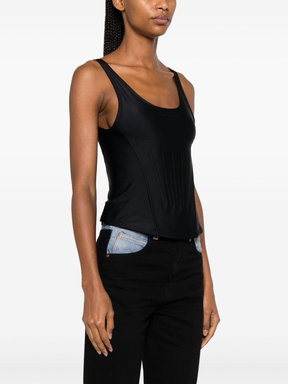 boned scoop-neck tank top - 3