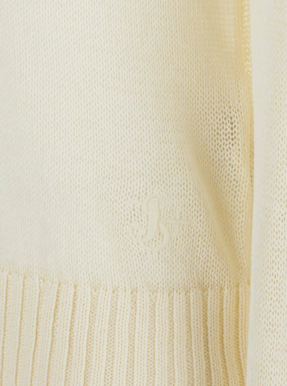 Jil Sander Women White Cropped Crewneck Sweater With Tonal Logo Embroidery In Cotton Woman - 3