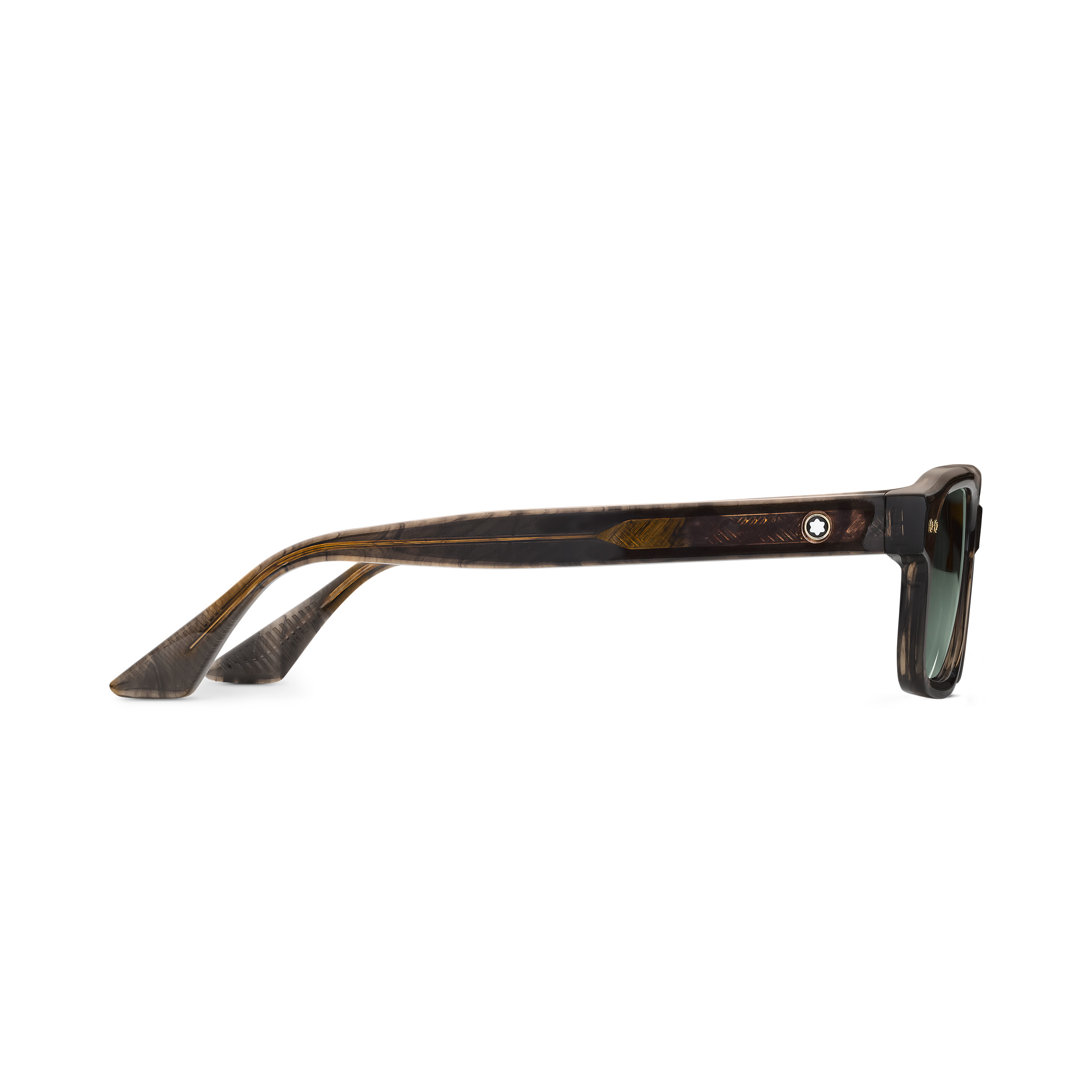 Rectangular Sunglasses with Havana-Colored Acetate Frame - 2