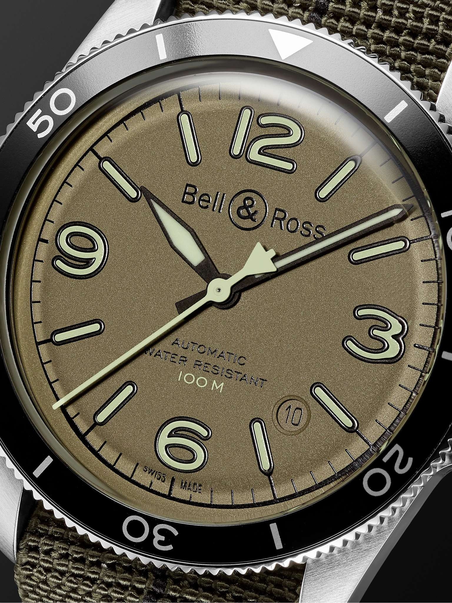 BR V2-92 Military Green Automatic 41mm Stainless Steel and Canvas Watch, Ref. No. BRV292-MKA-ST/SF - 6