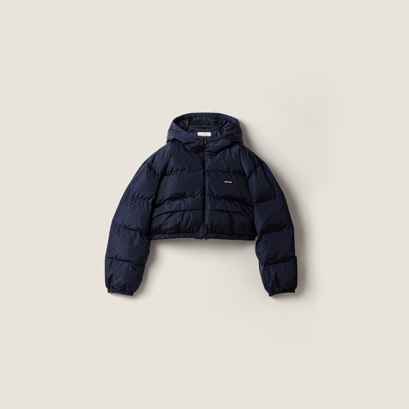 Cropped technical fabric down jacket 1