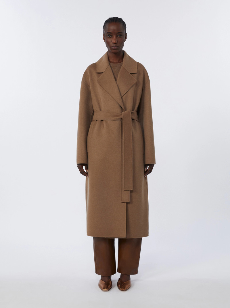 HOBBY Long wool broadcloth coat - CAMEL 3