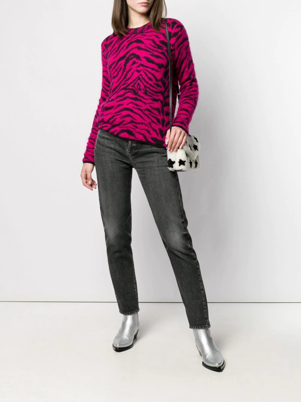 zebra intarsia jumper - 2