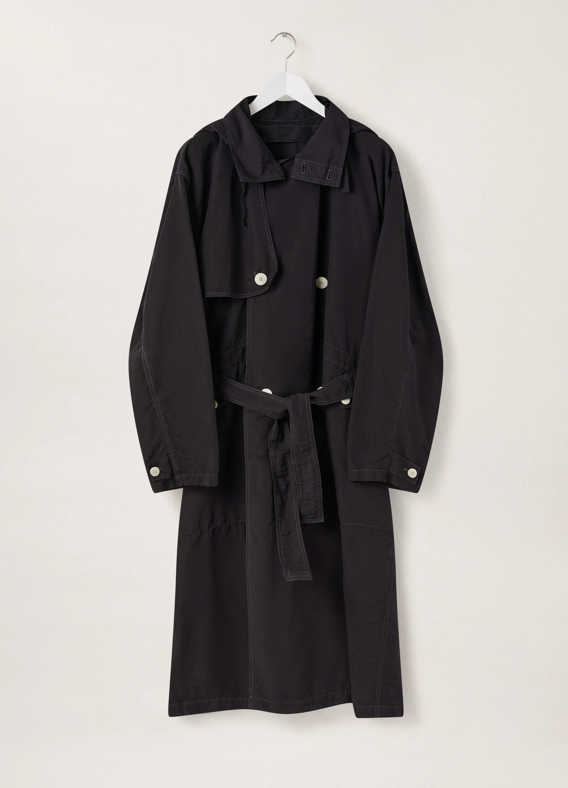 HOODED DOUBLE BREASTED PARKA
POLYAMIDE LINEN COTTON - 11