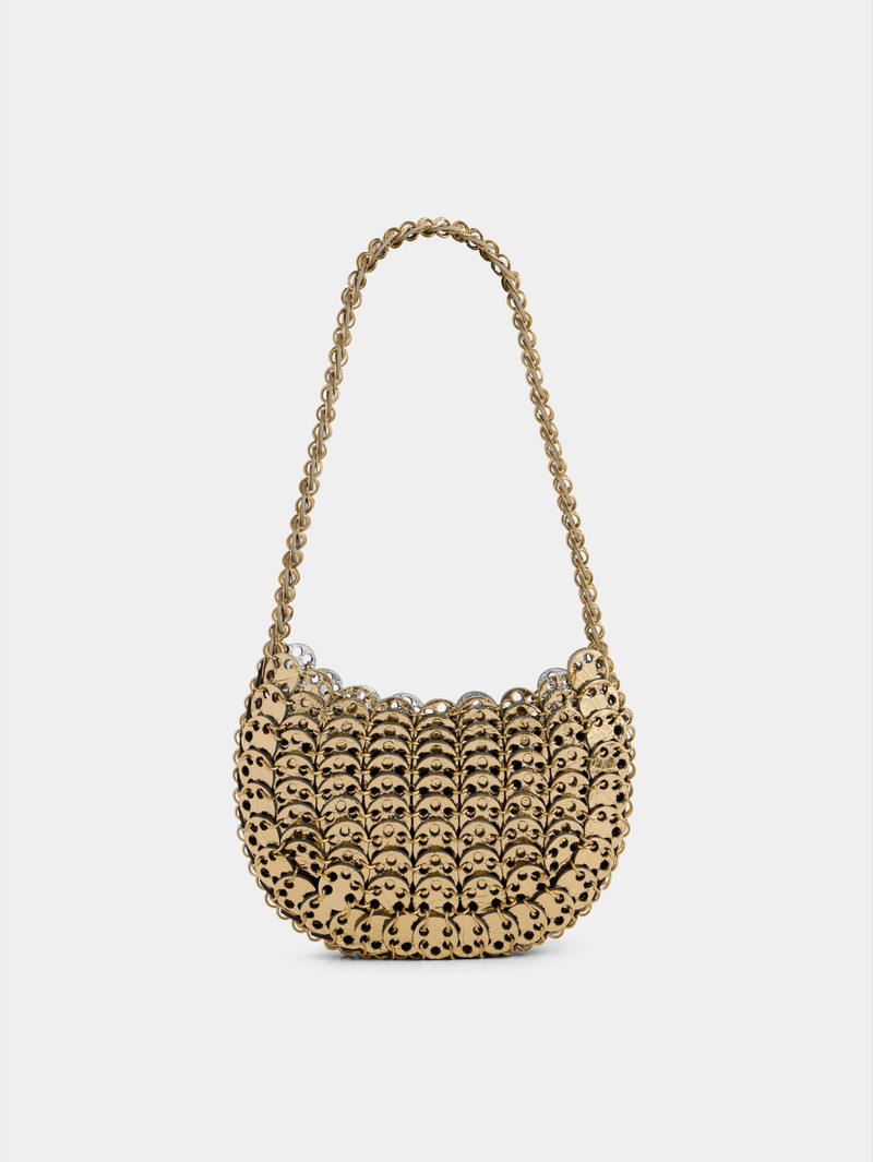 MOON FLIP BAG IN REVERSIBLE SILVER AND GOLD LEATHER 1