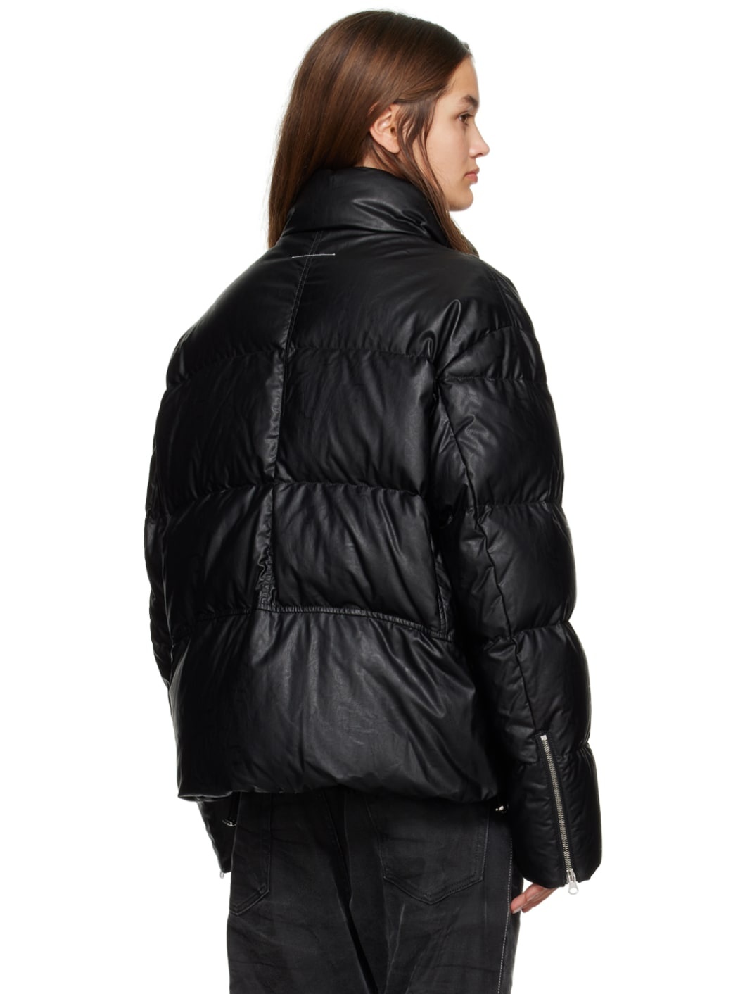 MM6 Maison Margiela Black Quilted Down Jacket | REVERSIBLE