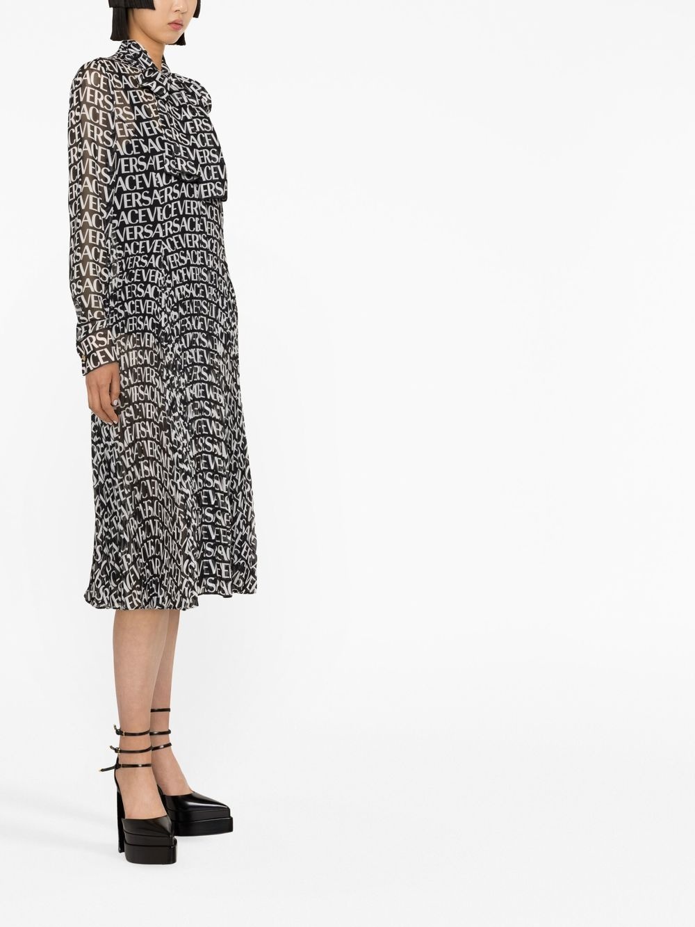 logo-print midi dress - 3