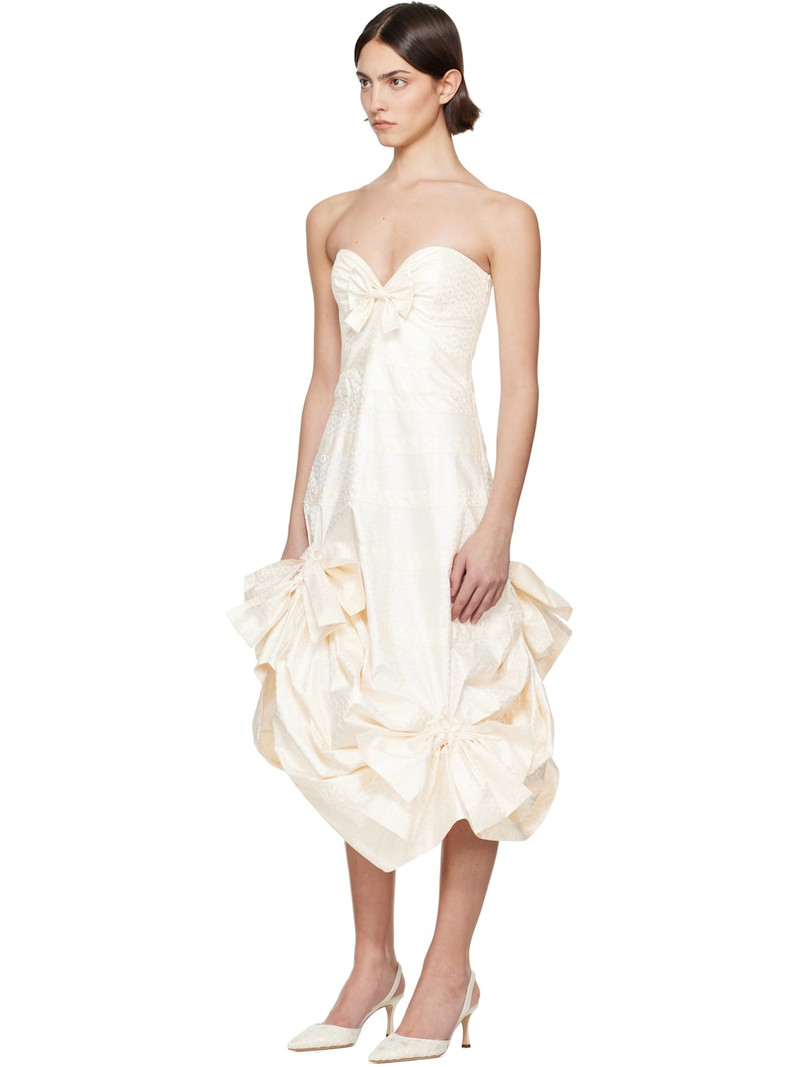 SUPER YAYA SSENSE Exclusive Bridal Capsule Beatrice Strapless Midi Dress outlook
