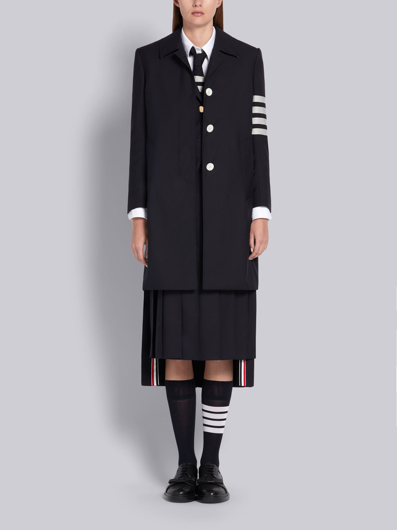 Navy Plain Weave Suiting Classic Overcoat 4