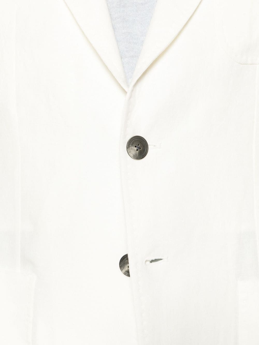 single-breasted linen blazer - 5