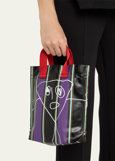 Plan C Mini Striped Printed Shopper Tote Bag outlook