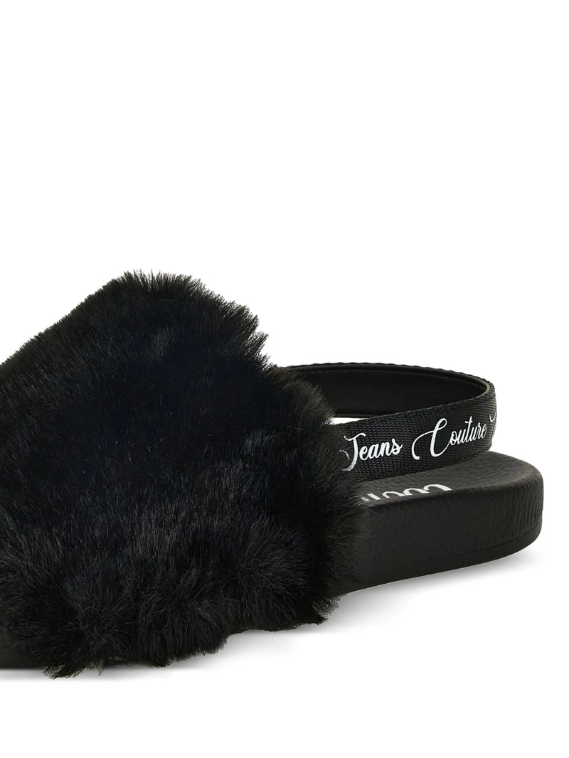 Versace Jeans Couture Fur-trimmed Slingback Slides 3