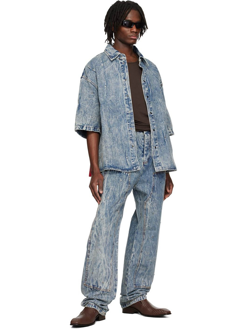 KUSIKOHC Blue Workwear Multi Rivet Jeans outlook