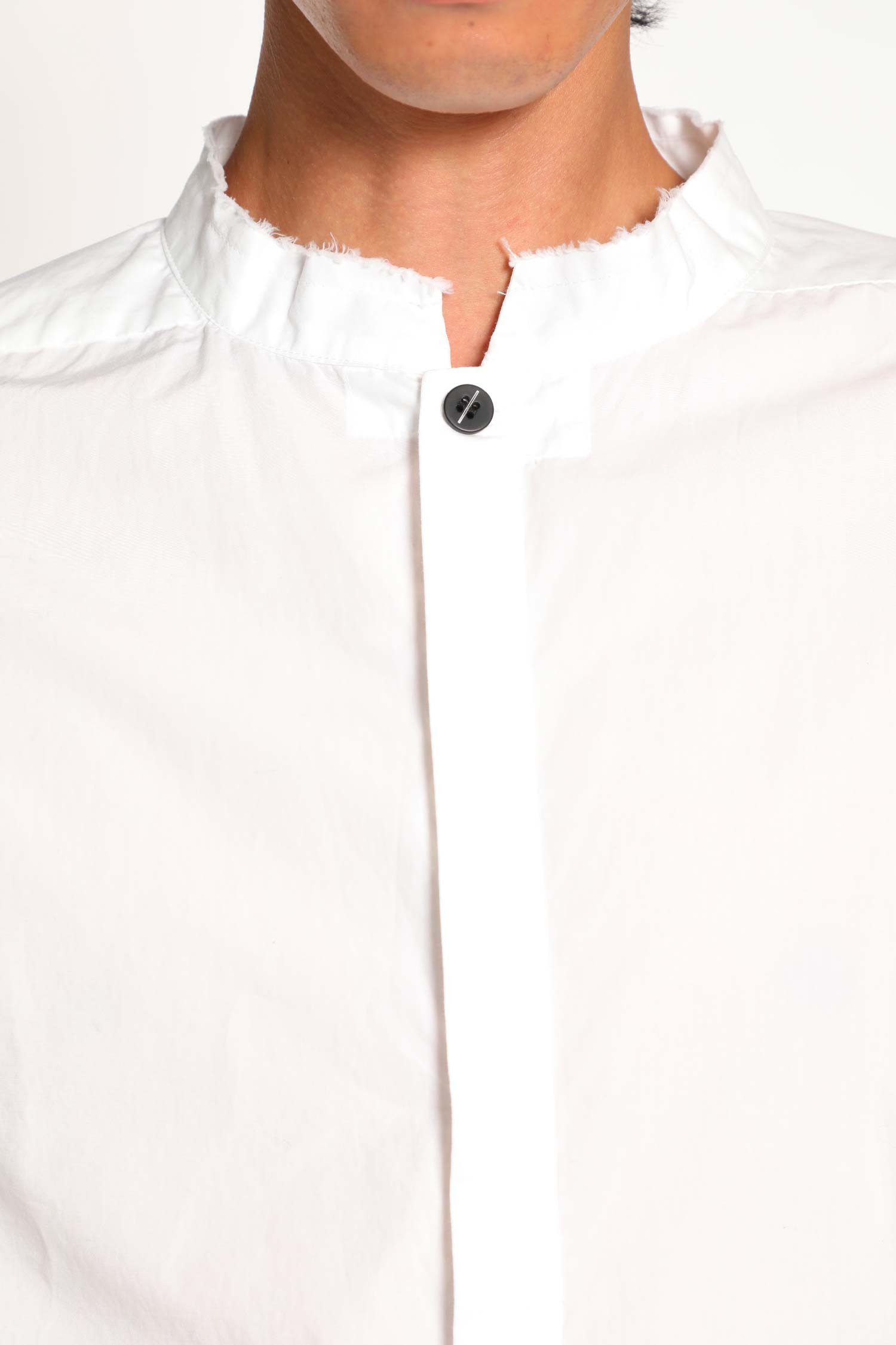 Cotton Poplin Stand Collar Shirt - 5