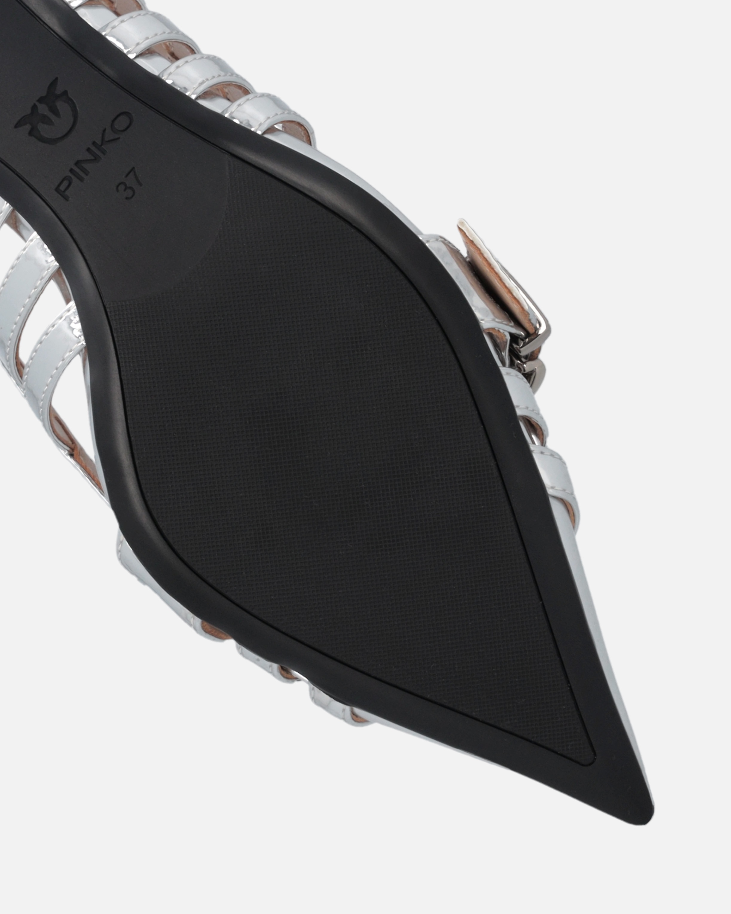 SILVER MIRRORED SLINGBACK PUMPS - 7