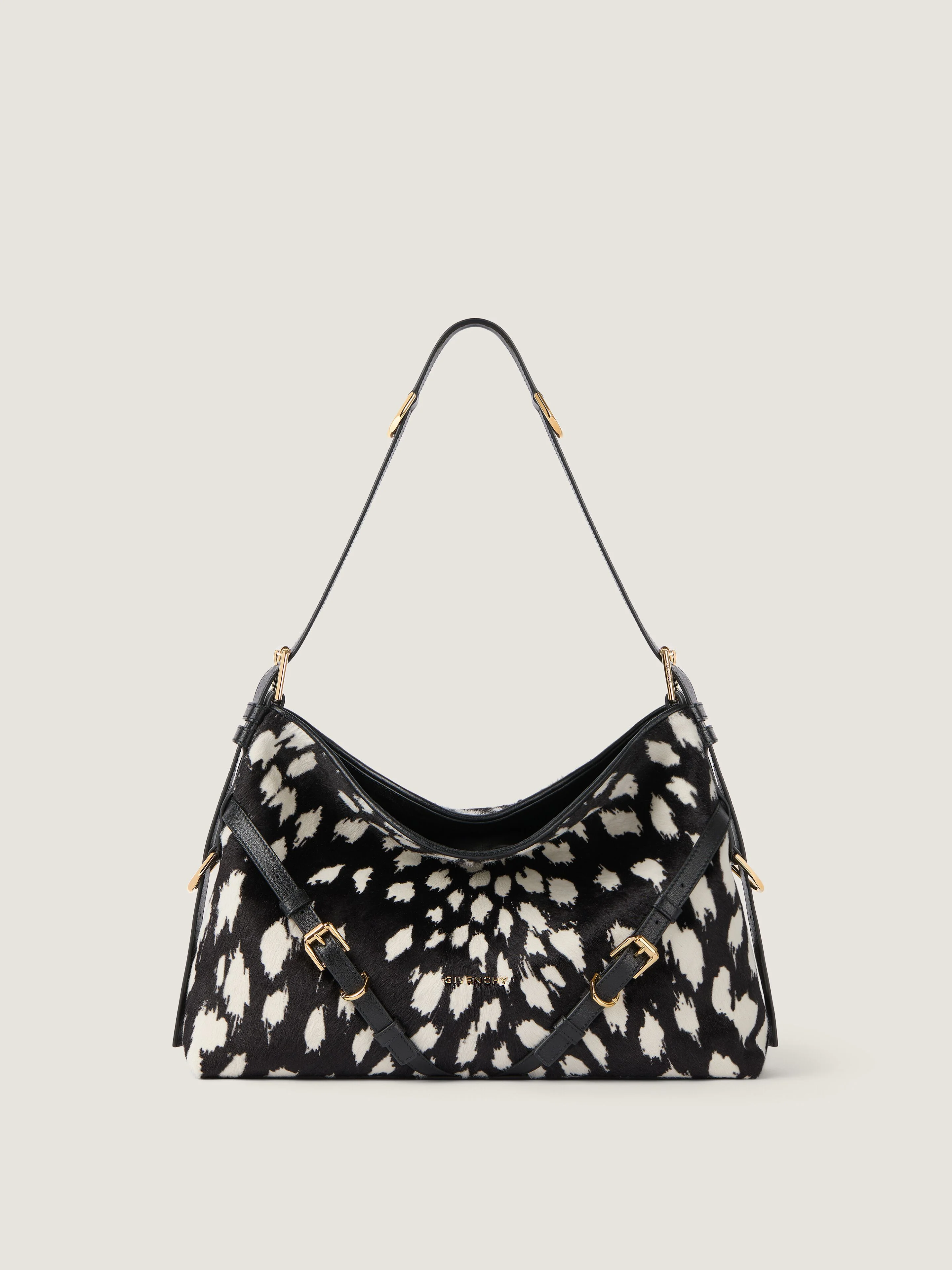 MEDIUM VOYOU BAG IN PONY EFFECT LEATHER WITH ANIMAL PRINT - 1
