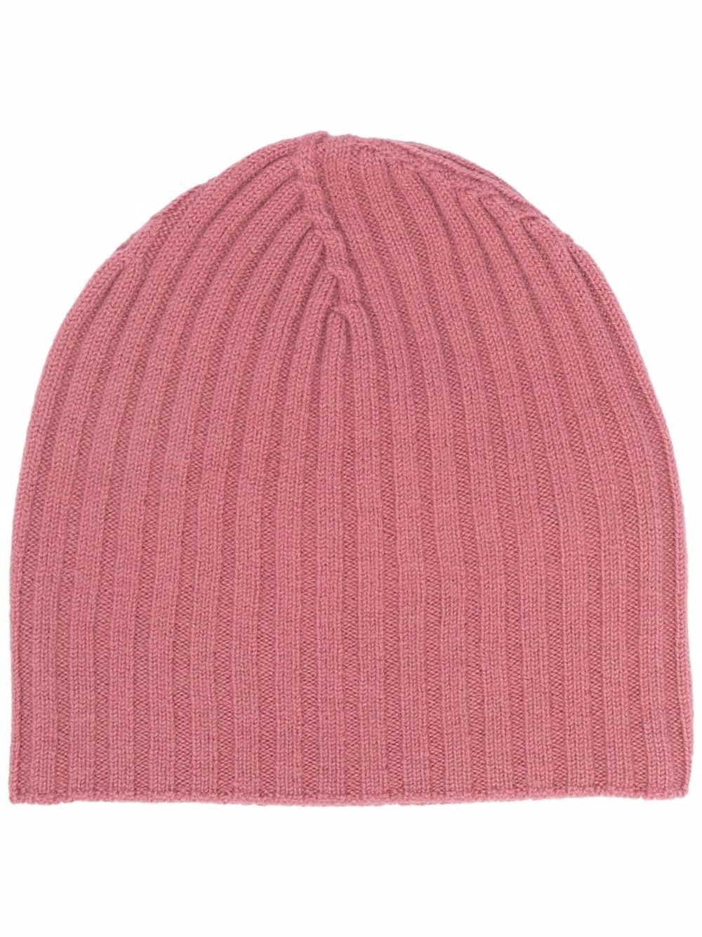 ribbed knit wool beanie - 1