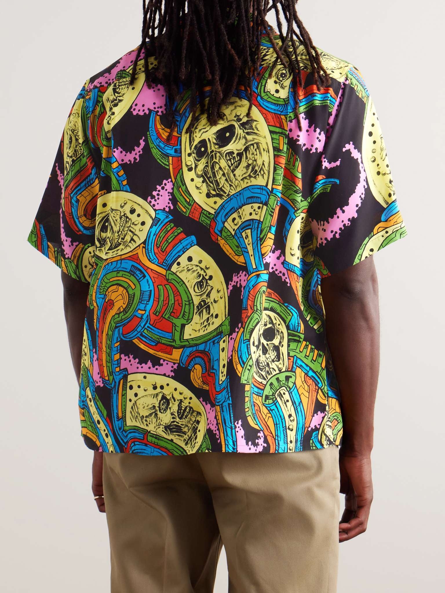 Convertible-Collar Printed Woven Shirt - 3