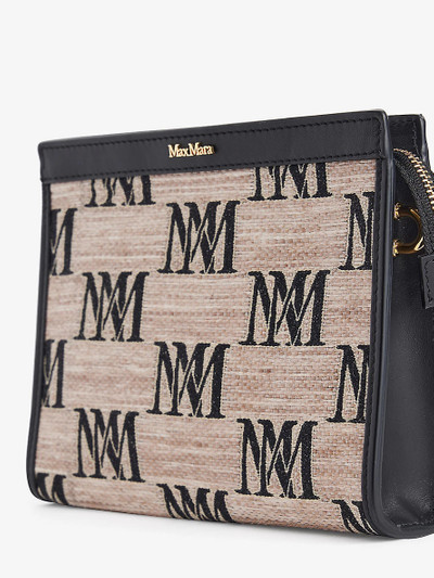 Max Mara Monogram-pattern woven clutch bag outlook
