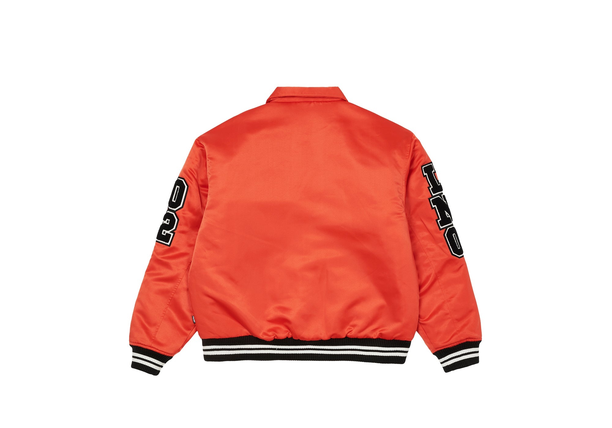 SATIN VARSITY JACKET ORANGE - 3