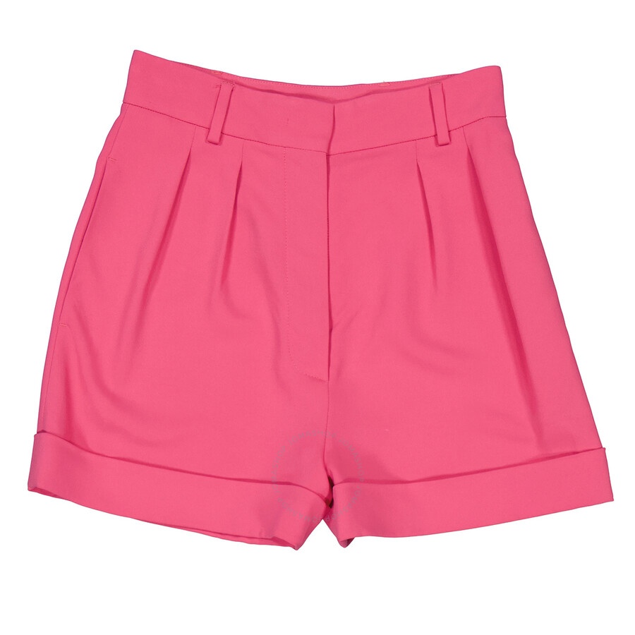 Moschino Ladies Fuschia Turn-Up Brim Tailored Shorts - 1