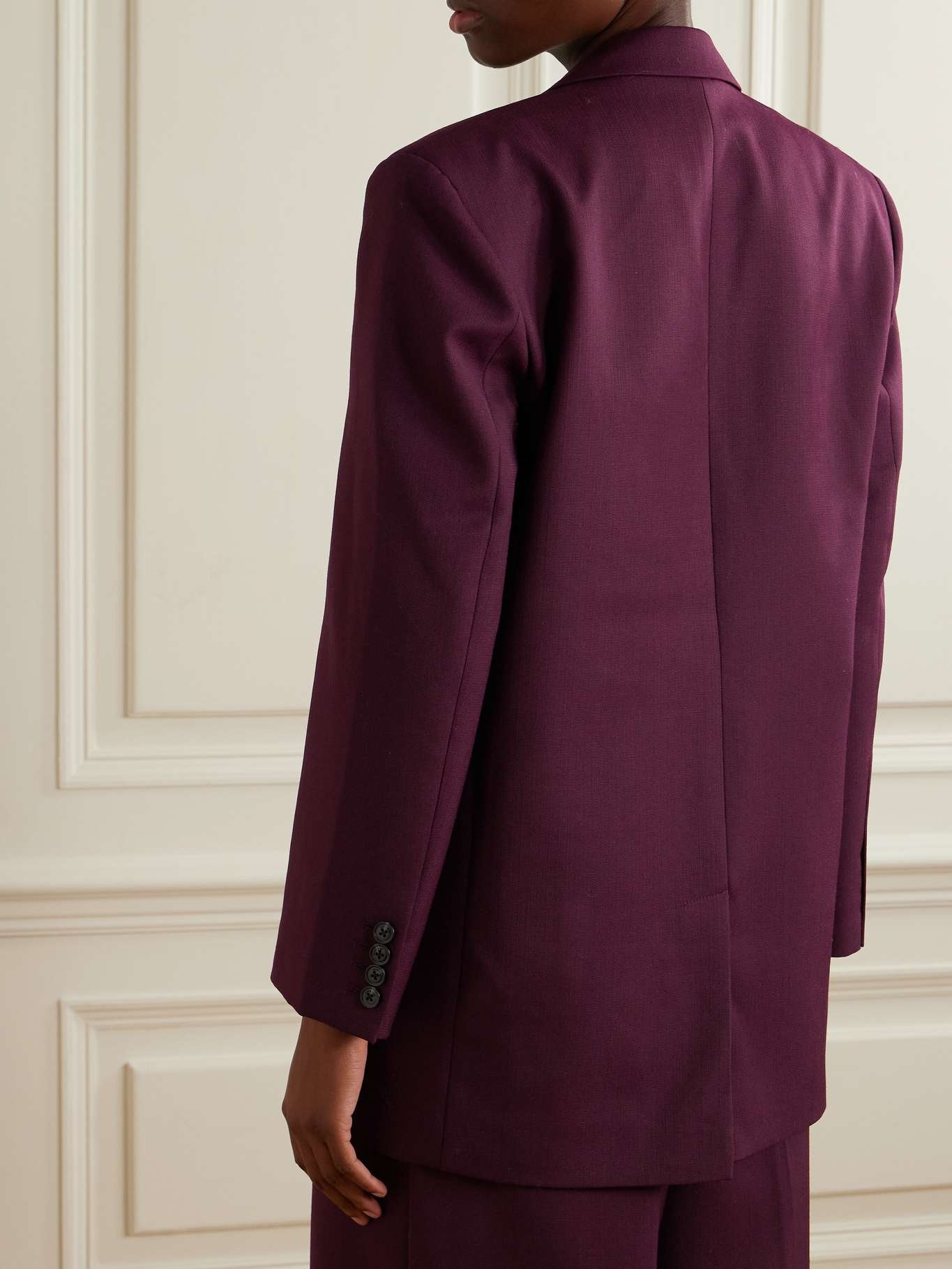 Sara woven blazer Burgundy - 3
