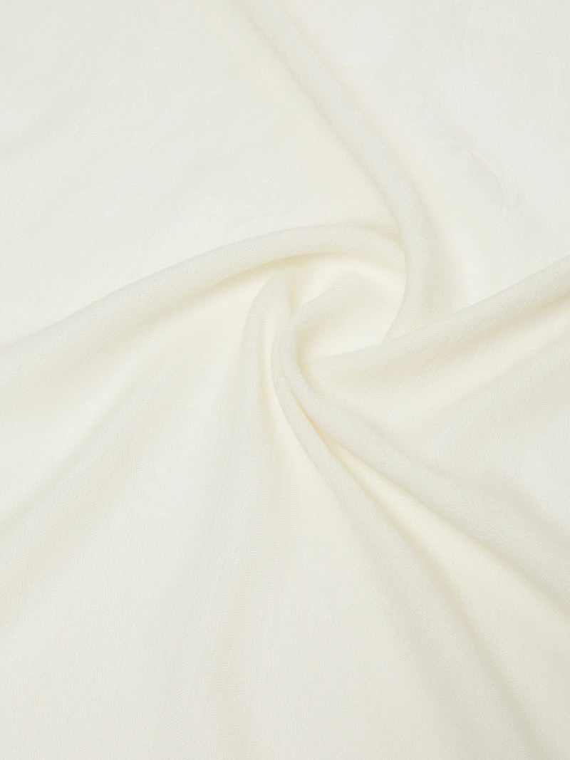 PALMETI Jacquard wool and silk yarn stole - IVORY 3