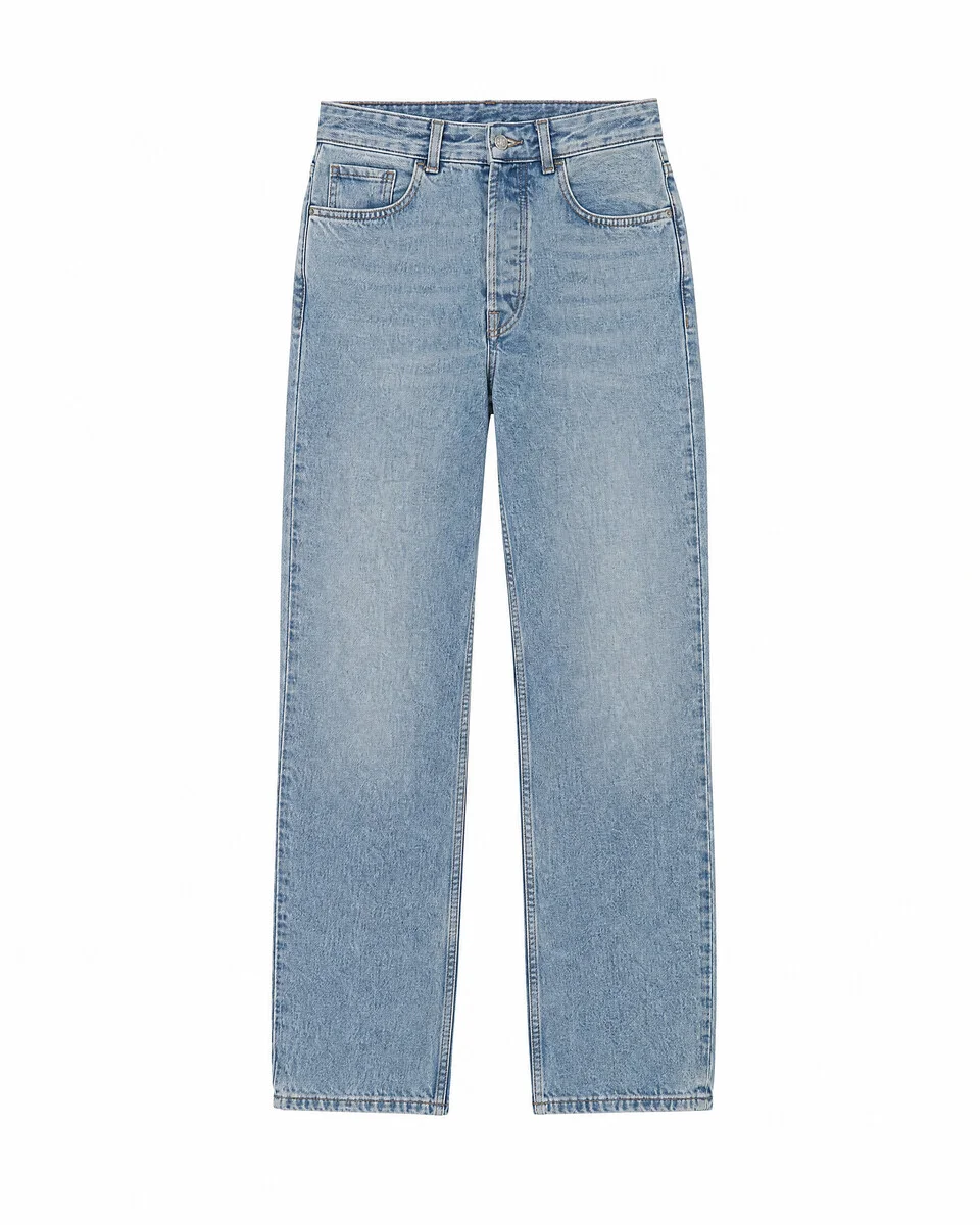 STRAIGHT-LEG BLUE JEANS - 1